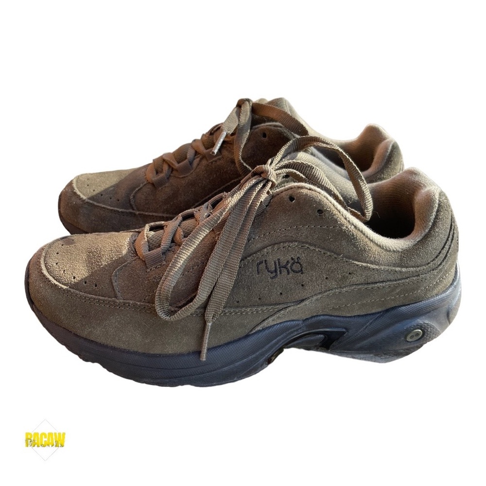 SOLD.  Ryka Catalyst III Olive Suede Lace Up Walking Sneakers Shoes